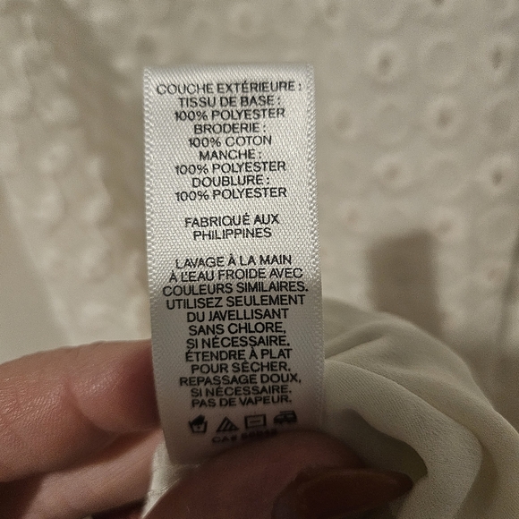 Express Ivory Textured Blouse, Small - Picture 4 of 5